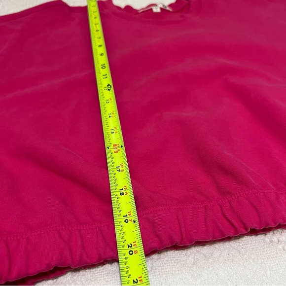 AMO 90’s Sweatshirt Cropped Boxy Light Distressing Luminous Pink Large - Picture 11 of 12